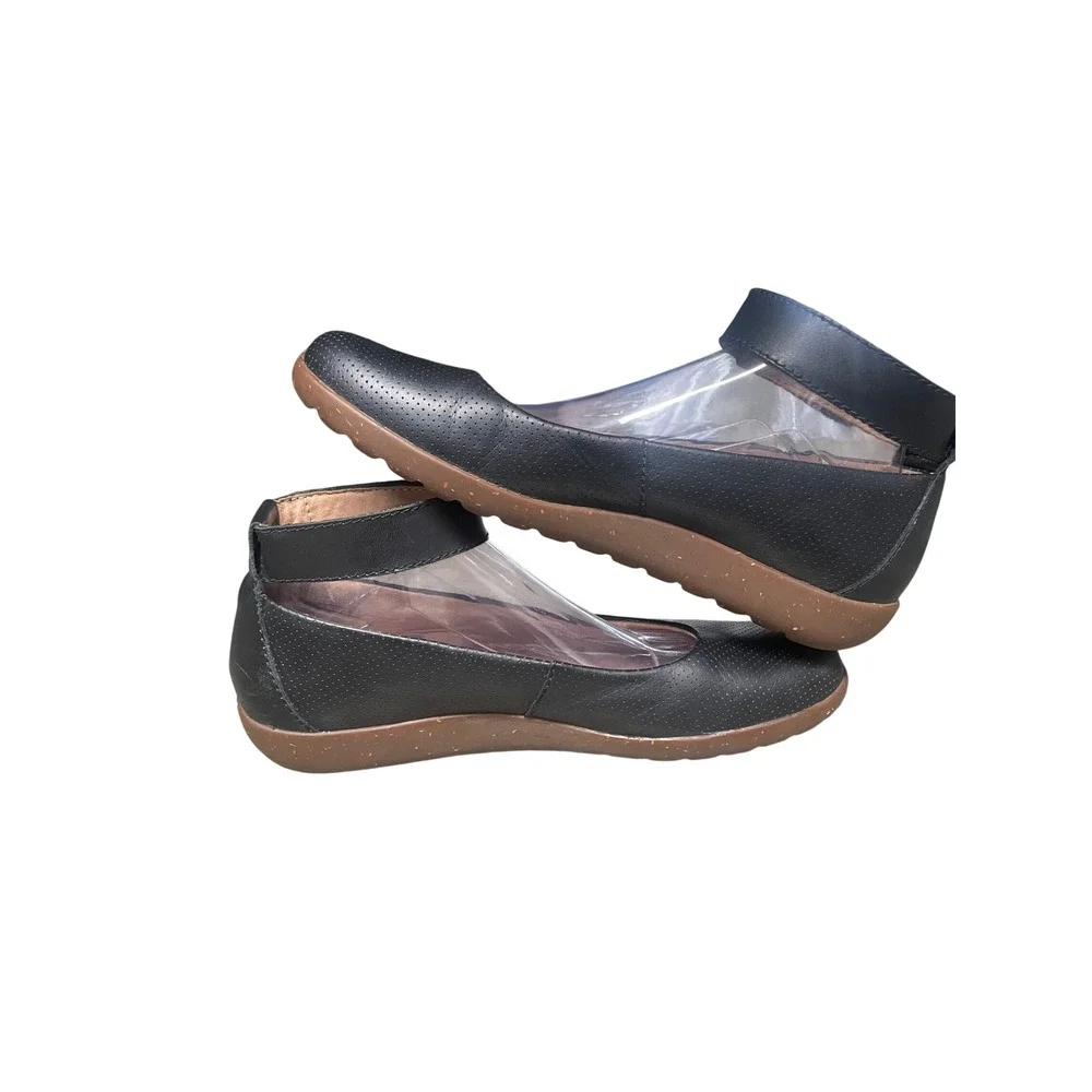 Clark's Collection Medora Nina Black Leather Flats Women's 10